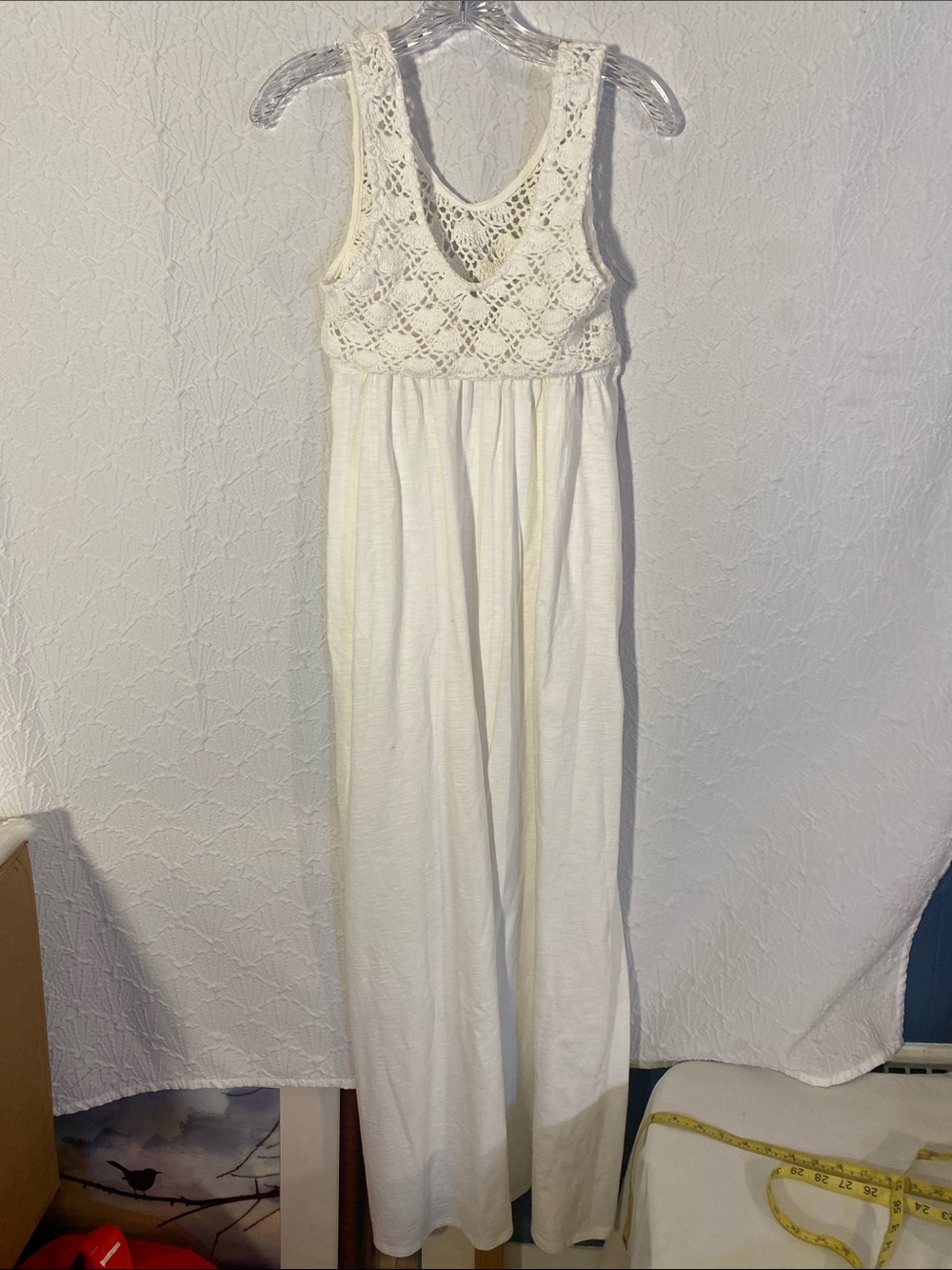 aerie Crochet Lace Maxi Dress in white Feminine lace silhouette  BEACH RESORT